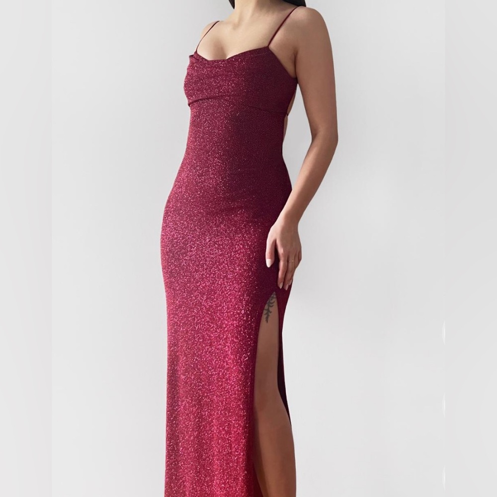 Red vintage 90’s maxi prom dress